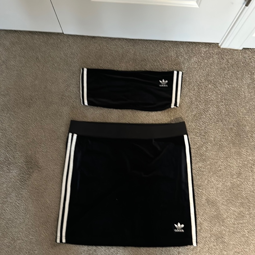 Adidas Velour Mini Skirt Two Piece